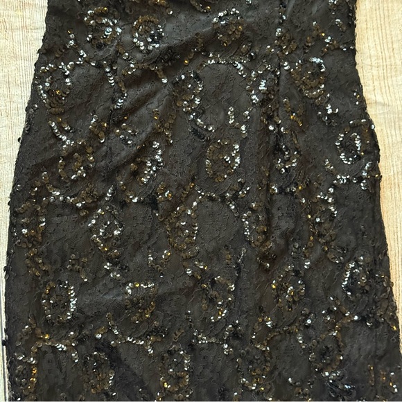 Vintage Jessica McClintock Black Lace Sequin Dress Size 10 - Picture 6 of 16